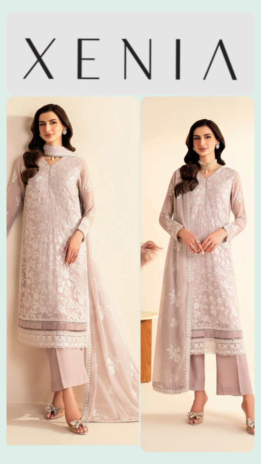 Xenia Luxury Chiffon Unstitch 3pc Suit
