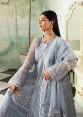 Gulaal Exclusive Cotton Unstitched 3pc Sky Blue