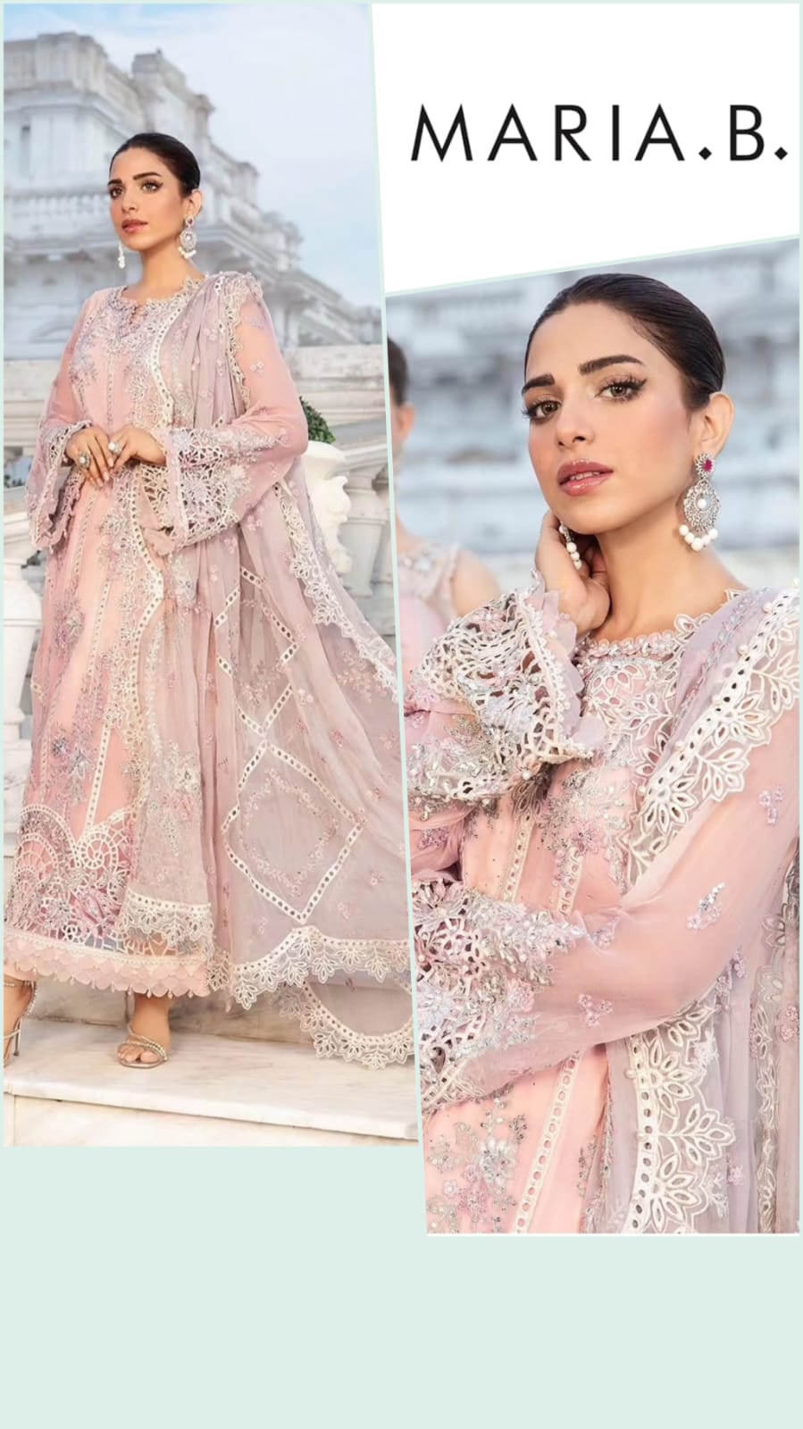 Maria B Exclusive Cotton Unstitched 3pc Peach