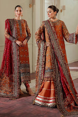 Baroque Exclusive Cotton Unstitched 3pc Rust