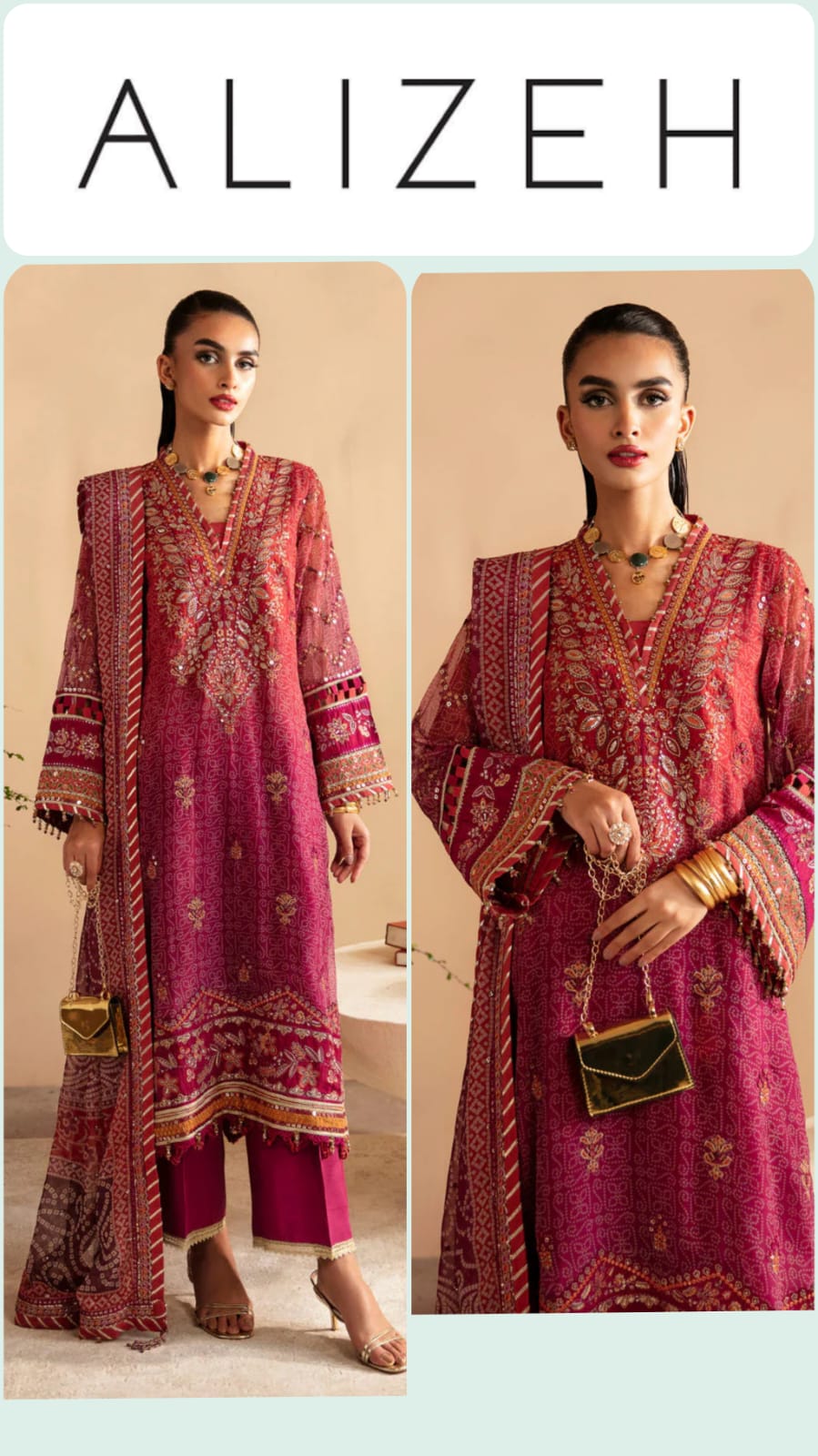 Alizeh Exclusive Cotton Unstitched 3pc