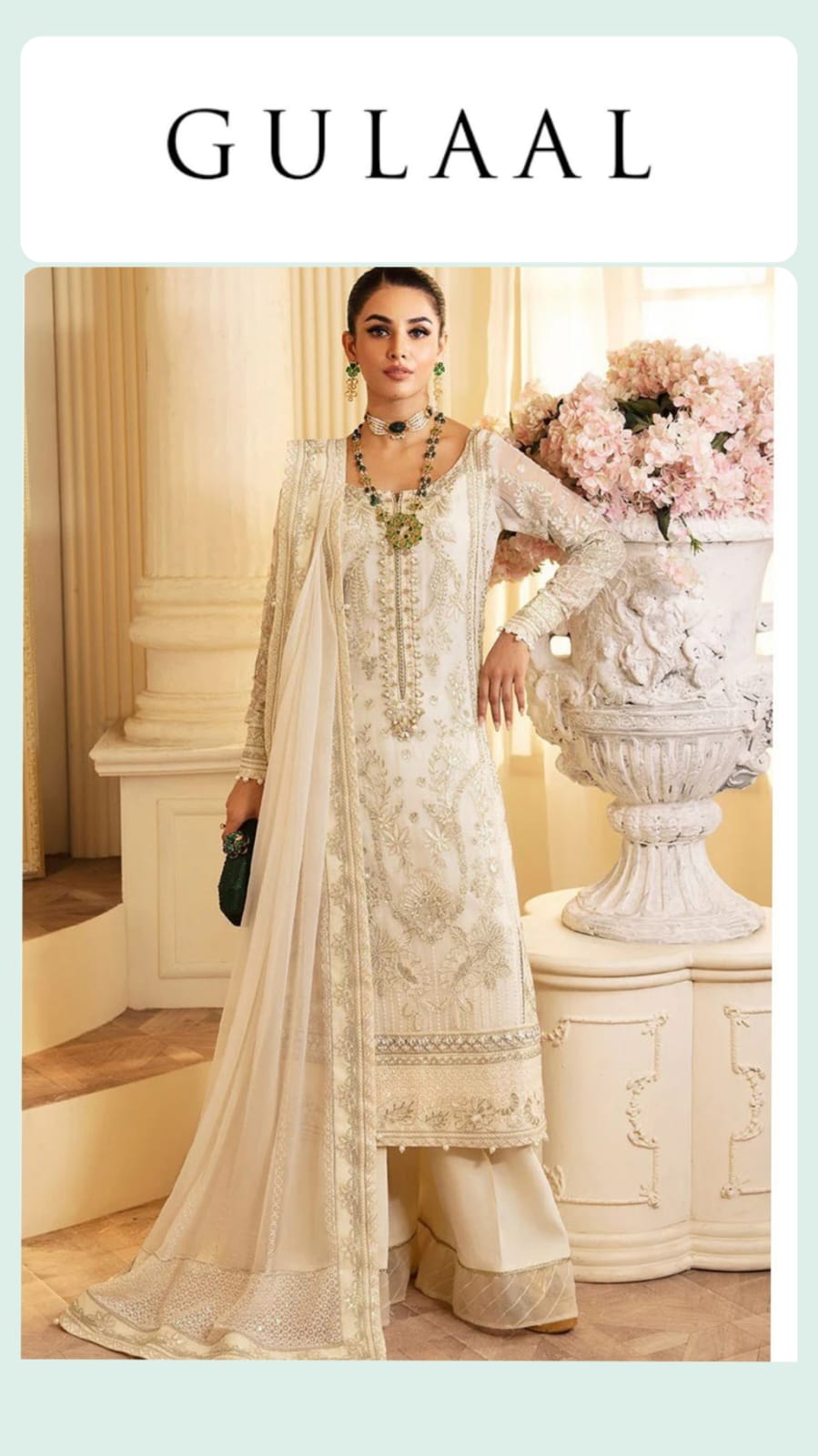 Gulaal Exclusive Cotton - Semi Stitch 3pc Off White