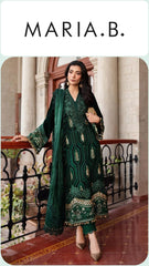 Maria B M-Series Lawn Unstitched 3pc Green